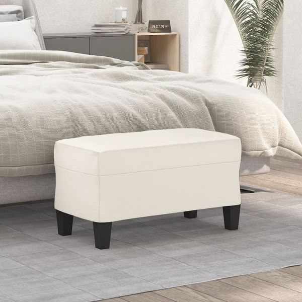 vidaXL Lavička krémová 70x35x41 cm umelá koža