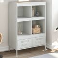 vidaXL Vysoká skrinka biela 68x39x101,5 cm oceľ