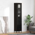 vidaXL Highboard Čierny dub 34,5 x 34 x 180 cm Kompozitné drevo