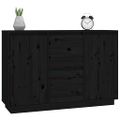 vidaXL Komoda čierna 111x34x75 cm borovicový masív