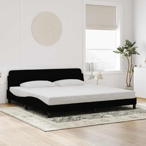 vidaXL Rám postele Dover čierny 200x200 cm zamat