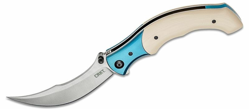 CRKT CR-7471 Columbia River Ritual™ Ivory Blue vreckový nôž 11 cm, modrá, živica, nerez