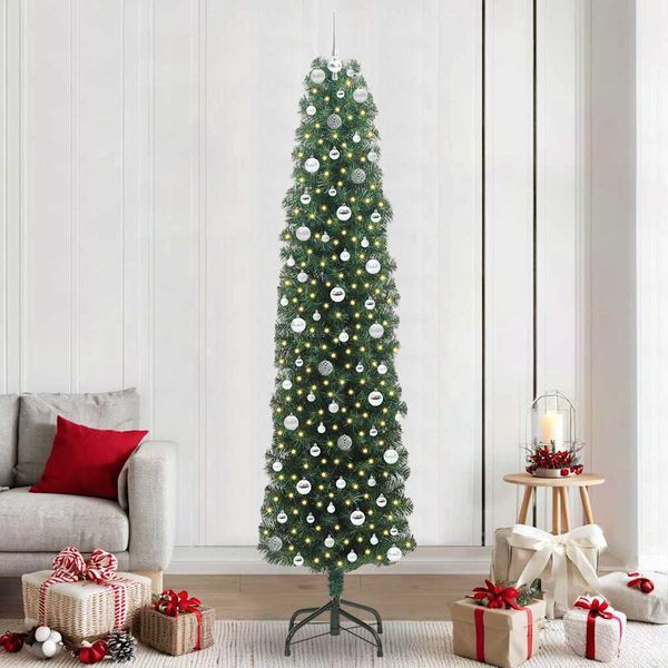 vidaXL Umelý vianočný stromček Zelená 240 cm PVC, oceľ a plast