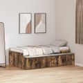 vidaXL Rám postele so zásuvkou Dymová dub 80 x 200 cm Kompozitné drevo