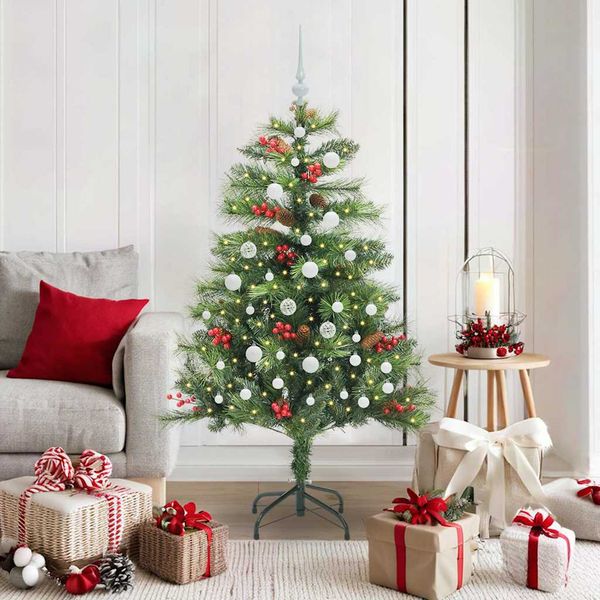 vidaXL Umelý vianočný stromček Zelená 150 cm PVC a kov