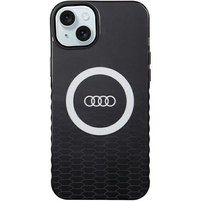 Puzdro Audi pre iPhone 15 Plus 6,7" čierne IML Big Logo MagSafe Case