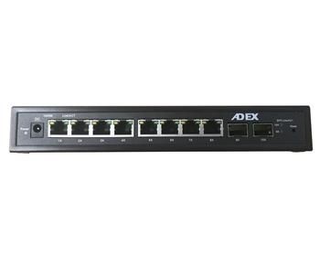 ADEX AD1000-8GPD-2FM reverzný poe managed switch, 8x Gbit port, 2x SFP, kovový