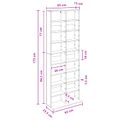 vidaXL CD Skrinka Dymový dub 65 x 23,5 x 175 cm Kompozitné drevo