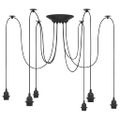 vidaXL Závesná lampa s 6 objímkami E27 čierny kov