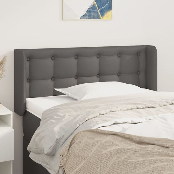 vidaXL Čelo postele so záhybmi sivé 83x16x78/88 cm umelá koža