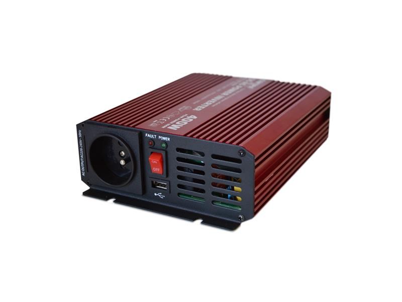 Menič napätia CARSPA P400 12V/230V 400W čistá sínusoida USB