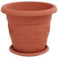 vidaXL Kvetináče 6 ks Tehlovo červená Ø 26 x 21.5 cm Plast
