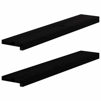 vidaXL Okenný parapet 2 ks hnedočierná 90x15x2 cm dubový masív