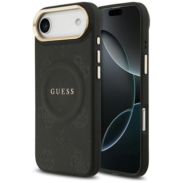 Obal Guess pre iPhone 17 Air HC MAGSAFE PU S/ PEONY HOT STAMP čierna