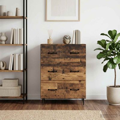 vidaXL Zásuvkový kabinet Staré drevo 66 x 34,5 x 89,5 cm