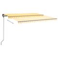 vidaXL Ručne zaťahovacia markíza s LED 4,5x3,5 m žlto-biela