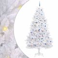vidaXL Umelý Sklápací Vianočný Stromček Biela 270 cm PVC a oceľ