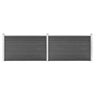 vidaXL Sada plotových panelov WPC 353x105 cm čierna