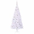 vidaXL Umelý vianočný stromček s 300 LED-i Biela 180 cm PVC a oceľ