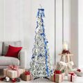 vidaXL Umelý vianočný stromček Biela 180 cm PVC