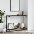 vidaXL Konzolový stolík dymový dub 101x30,5x75 cm kompozitné drevo