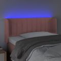 vidaXL Čelo postele s LED ružové 83x16x78/88 cm zamat