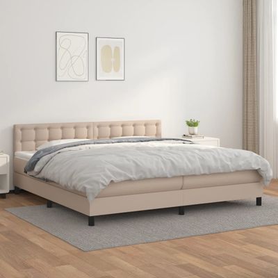 vidaXL Boxspring posteľ s matracom kapučínová 200x200 cm umelá koža