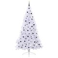 vidaXL Umelý vianočný stromček Biela 240 cm PVC a oceľ