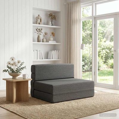 vidaXL Skladacia pohovka na spaní Svetlosivá 70 x 80 x 60 cm Látka