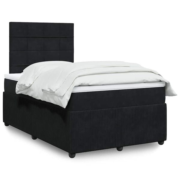 vidaXL Posteľný rám boxspring s matracom čierny 120x200 cm zamat