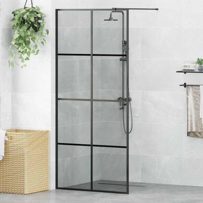 vidaXL Stena walk-in sprchy Čierna 90 x 195 cm tvrdené sklo