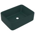 vidaXL Luxusné umývadlo matné tmavozelené 41x30x12 cm keramické