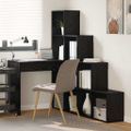 vidaXL Rohový stôl s poličkou Čierny dub 101,5 x 149,5 x 149,5 cm
