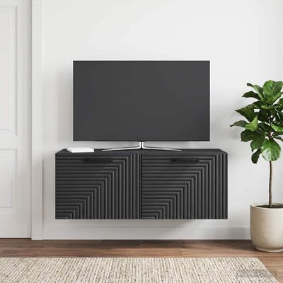 vidaXL Nástenná TV skrinka Čierna 78,5 x 31 x 30 cm Kompozitné drevo