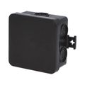 Krabica F8 čierna - MiniBOX IP55 rozbočovacia, s naklapávacím víčkom, 75 × 75 × 40 mm
