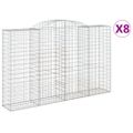 vidaXL Oblúkové gabiónové koše 8ks 300x50x180/200cm pozinkované železo