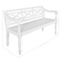 vidaXL Lavička Batavia 136 cm, mahagónový masív, biela