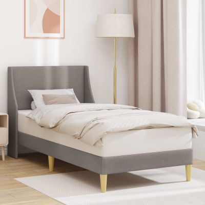 vidaXL Rám postele Jednofarebný Sivohnedá 90 x 200 cm látka
