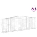vidaXL Oblúkové gabionové koše 2 ks 400x50x120/140 cm pozink. železo