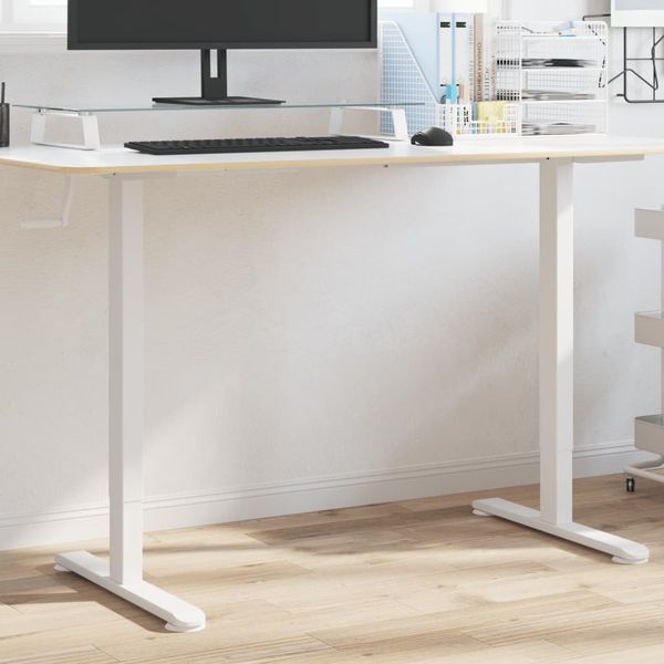 vidaXL Rám stola na státie biely (94-135)x60x(70-114) cm oceľ