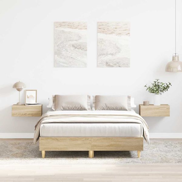 vidaXL Posteľný rám bez matraca dub sonoma 135x190 cm kompozitné drevo
