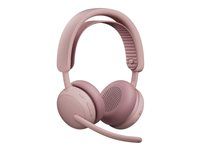 Logitech Zone Wireless 2 - Náhlavná súprava - náhlavná - Bluetooth - bezdrôtový - odstránenie šumu - USB-C cez adaptér Bluetooth - ružová - certifikované pre Microsoft Teams