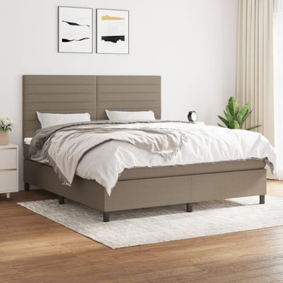 vidaXL Posteľný rám boxspring s matracom sivohned 160x200 cm látka