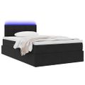 vidaXL LED úložná posteľ s matracom Čierna 120 x 200 cm Zamat