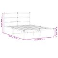 vidaXL Kovový rám postele s čelom biely 140x190 cm