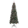 vidaXL Umelý vianočný stromček Zelená 240 cm PVC, plast a oceľ