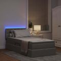 vidaXL LED úložná posteľ s matracom Sivohnedá 90 x 200 cm Látka