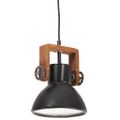 vidaXL Industriálna závesná lampa 25 W, čierna, okrúhla 19 cm E27