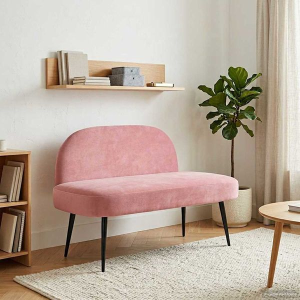 vidaXL čalúnená lavica so spätným opierkom Ružová 110 x 60 x 76 cm