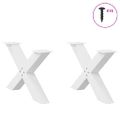 vidaXL Nohy konferenčného stolíka v tvare X, 2 ks, biele, 70 x (42-43) cm, oceľové
